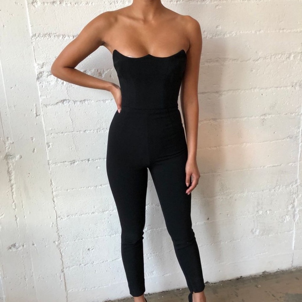 HOUSE OF CB Millie Black Strapless Jumpsuit